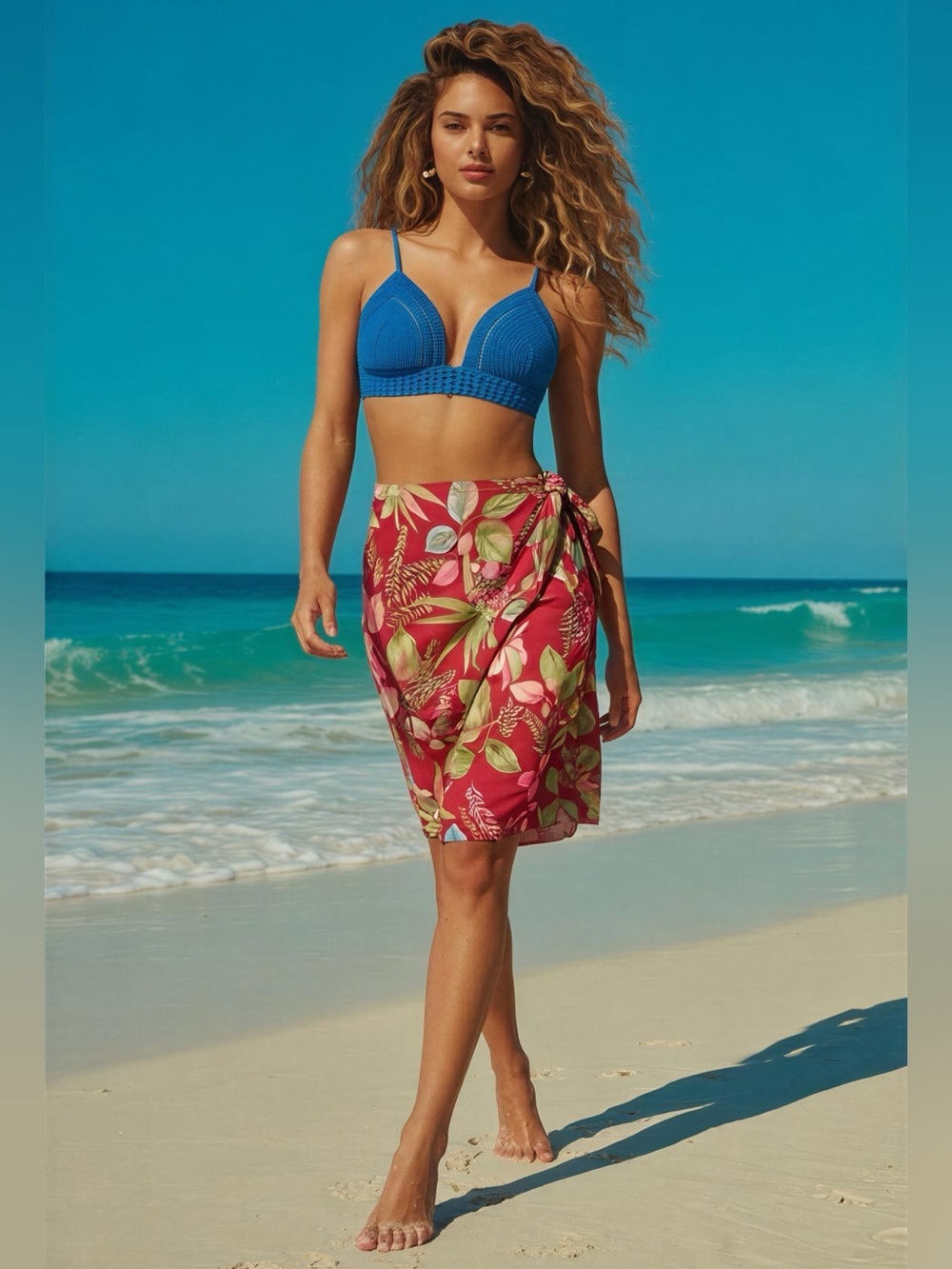 ✨ Vintage Sag Harbor Red Tropical Wrap Skirt | Island Floral | Size XL ✨